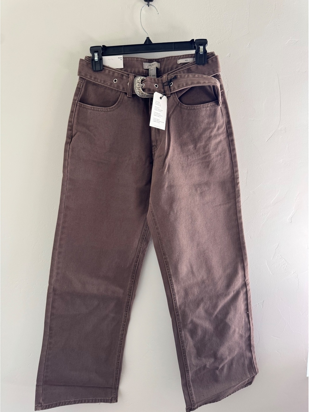 Forever 21 Premium Brown Mom Jeans w/ Western Belt Size Small NWT